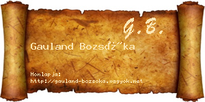 Gauland Bozsóka névjegykártya